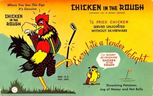 Chicken in the rough Advertising Writing on Back 