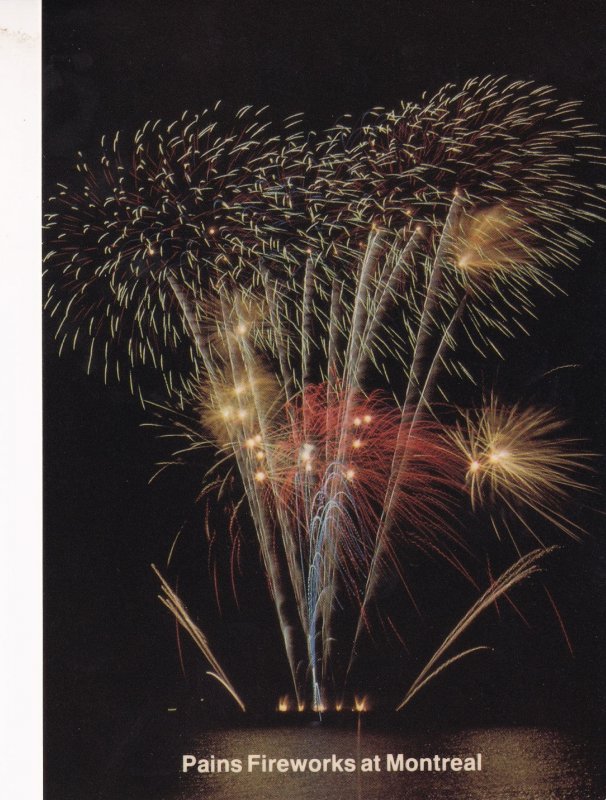 Pains Fireworks Display at Montreal Canada Limited Edition Postcard