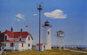 CHATHAM LIGHT Cape Cod, MA Lighthouse Lifeguard Station c1950s Vintage Postcard