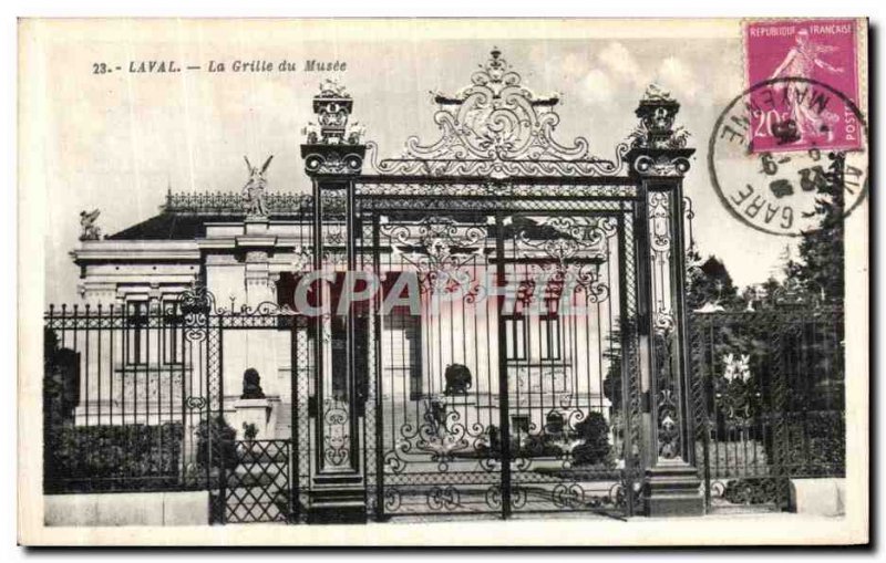 Old Postcard Laval La Grille du Musee