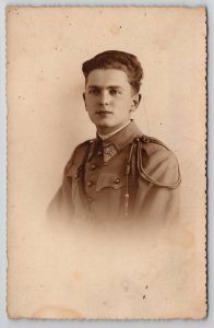 Military French Soldier 162nd Regiment RPPC Portrait Postcard M32