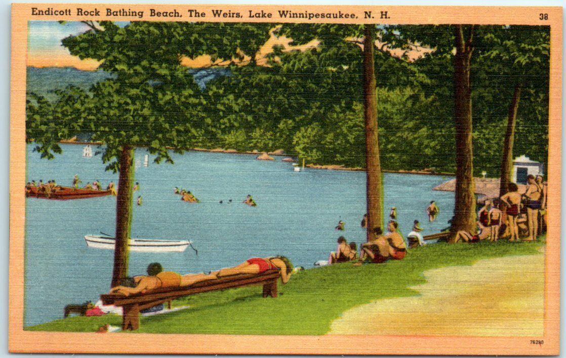 Endicott Rock Bathing Beach, The Weirs, Lake Winnipesaukee Laconia, N