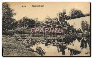 Old Postcard Metz Moselanlagen