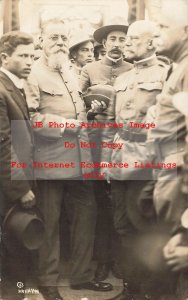 Mexico Border War, RPPC, Mexican President Carranza, Generals Pershing & Scott