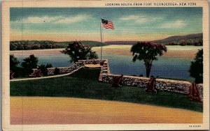 1940s FORT TICONDEROGA, NEW YORK LINEN POSTCARD 20-38 