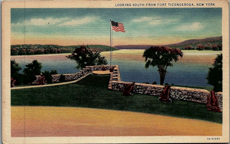 1940s FORT TICONDEROGA, NEW YORK LINEN POSTCARD 20-38 