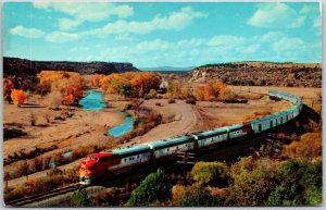 Hi-Level El Capitan in Shoemaker Canyon, Santa Fe Railway, Mew Mexico - Postcard 