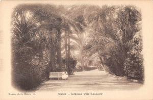 Biskra Algeria Villa Benevent Interior Gardens Antique Postcard (J34876)