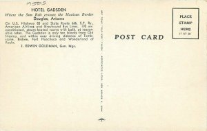 Associated Litho Douglas Arizona Hotel Gadsden roadside Postcard 21-2016