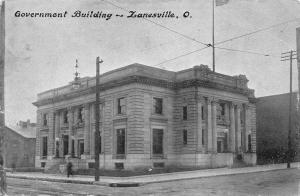 Zanesville Ohio 1907 Postcard Government Building Muskingum County