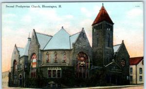 BLOOMINGTON, Illinois  IL   SECOND PRESBYTERIAN CHURCH  ca 1910s  Postcard