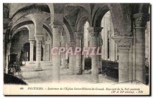 Old Postcard Poitiers Interior of Church of Saint Hilaire le Grand Cote Bas C...