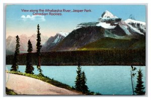 Athabaska River View Jasper Park Alberta Canada DB Postcard B19