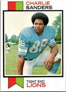 1973 Topps Football Card Charlie Sanders Detroit Lions sk2640