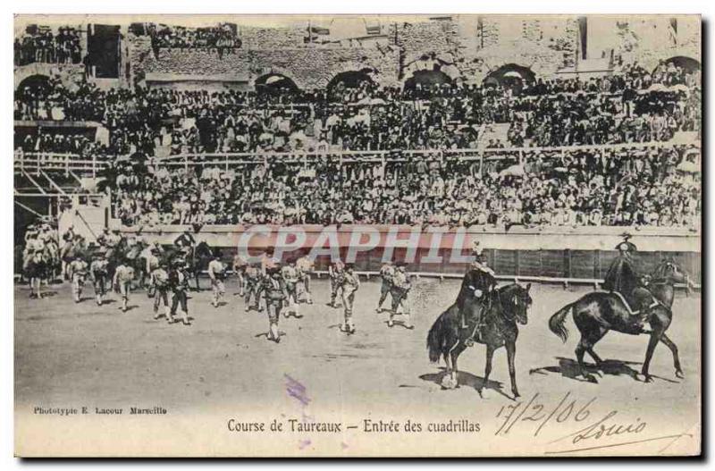 Old Postcard Bullfight Bullfight Entree of cuadrillas