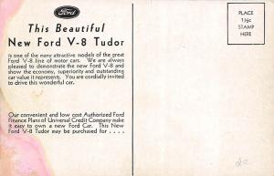 New Ford V-8 Tudor Advertising Postcard