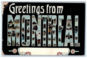 1908 Greetings from Montreal Quebec Canada Large Letters Multiview Postcard