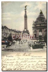 Old Postcard Brussels Anspach Monument