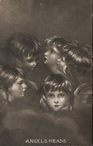 Portrait of Angel Children Heads Beautiful Faces Artwork ​​Vintage Postcard
