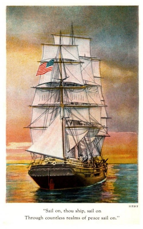 Sailing Schooner , Poem Sail on , thou ship, sail on