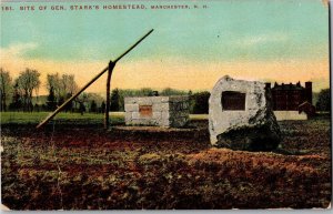 General Stark's Homestead Site, Manchester NH Vintage Postcard U24