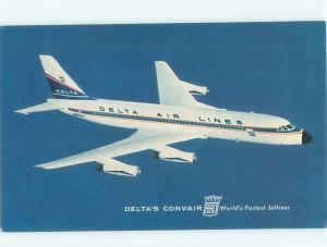 Pre-1980 Postcard Ad DELTA AIR LINES CONVAIR 880 AIRPLANE AC6320@