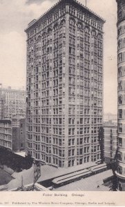 Fisher Building Chicago The Western News Company Old Postcard