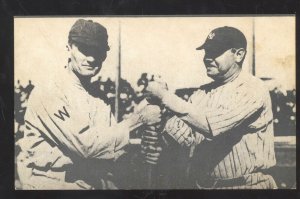 BABE RUTH WALTER JOHNSON NEW YORK YANKEES WASHINGTON SENATORS POSTCARD