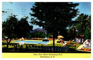 Postcard SWIMMING POOL SCENE Bethlehem New Hampshire NH AQ4049