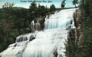 Vintage Postcard 1910's Fraser Falls Murray Bay Scenic Waterfalls Quebec Canada