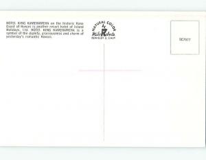 Unused Pre-1980 KING KAMEHAMEHA HOTEL Kona Hawaii HI Q3959@