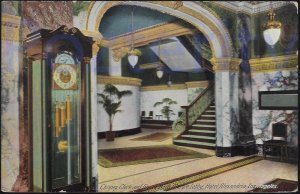 CHIMES CLOCK AND GRAND ARCH MARBLE LOBBY HOTEL ALEXANDRIA LOS ANGELES CALIFORNIA