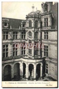 Old Postcard Chateau de Chambord staircase of & # 39aile Francois 1er