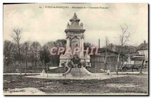 Old Postcard Vitry Le Francois Du Souvenir French Army Monument