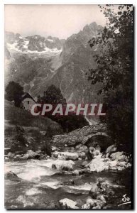 Old Postcard The Alps Valgaudemar Valle Navetta the Pont des Oules and Mt.