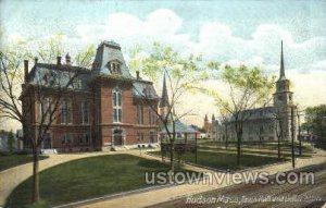 Town Hall & Unitarian Church - Hudson, Massachusetts MA  