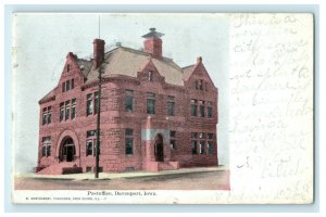 1906 Post Office Davenport Iowa IA Antique Posted Postcard