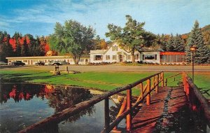 Woodstock NH Jack O' Lantern Motor Inn & Cottages Bridge Postcard