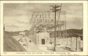 Conowingo MD Dam & Bridge c1920s-30s Postcard