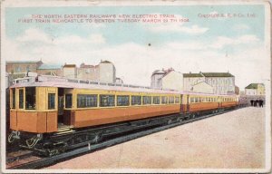 North Eastern Railways New Electric Train Newcastle to Benton c1904 Postcard H40