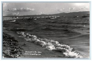 c1950's Lake Chapala Boats View Chapala Jalisco Mexico RPPC Photo Postcard 