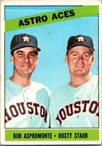 1966 Topps Baseball Card Bob Aspromonte Rusty Staub Houston Astros sk2056