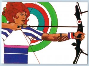 1984 Women's Archery Summer Olympics Original Artwork By Robert Peak Postcard