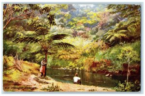 c1910 A Forest Stream Fiji Antique Unposted Oilette Tuck Art Postcard