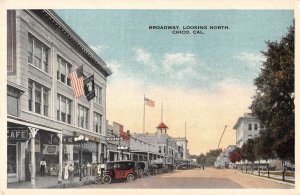 Chico California Broadway Looking North Vintage Postcard AA15750