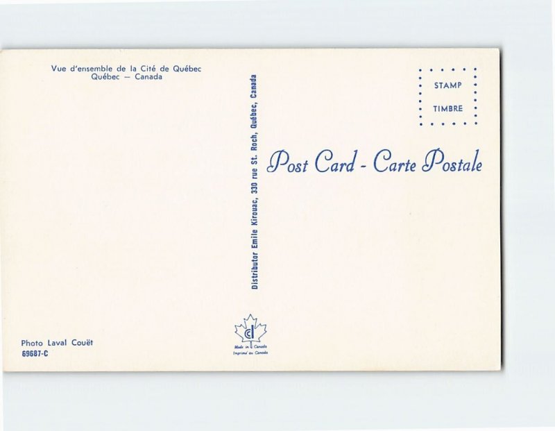 Q-37511 Vue d'ensemble de la Cite de Quebec Canada