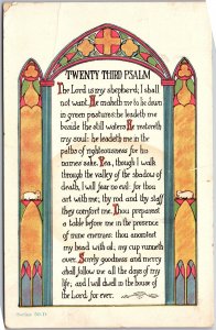 Twenty Third Psalm, The Lord Is My Shepherd, I Shall Not Want, Vintage Postcard