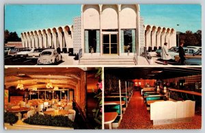 Postcard L & M Diner Restaurant - Ocean Township New jersey w Cars & Interior