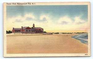 NARRAGANSETT PIER, RI Rhode Island ~ DUNES CLUB 1943 Berger Bros. Linen Postcard