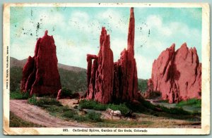 Cathedral Spires Garden of the Gods Colorado Springs CO 1907 DB Postcard G8